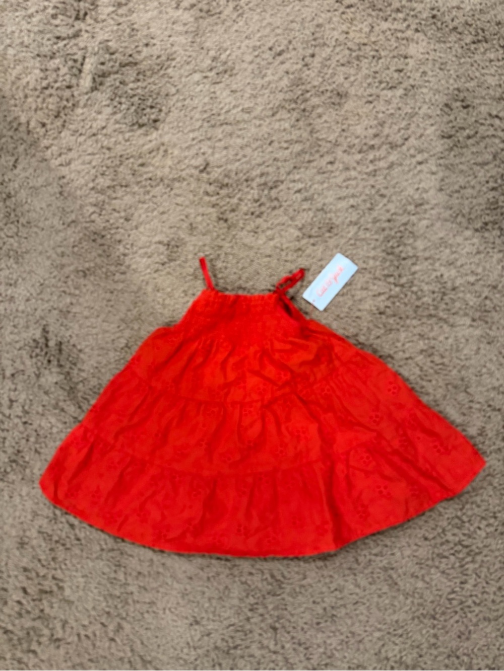 Cat & Jack Red Tiered Eyelet Sundress for Kids